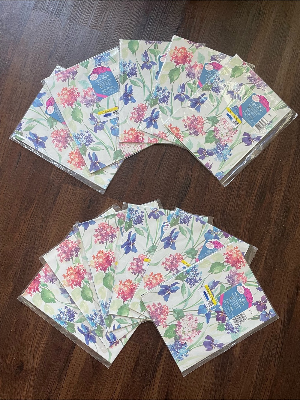VTG American Greetings Forget Me Not SEALED Floral Gift Wrap Paper Lot Of 11